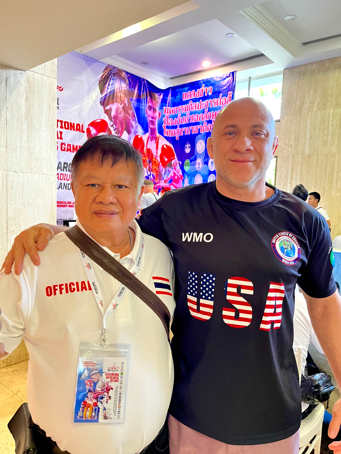 WMO USA President Andre Madiz with Grandmaster Woody in Thailand